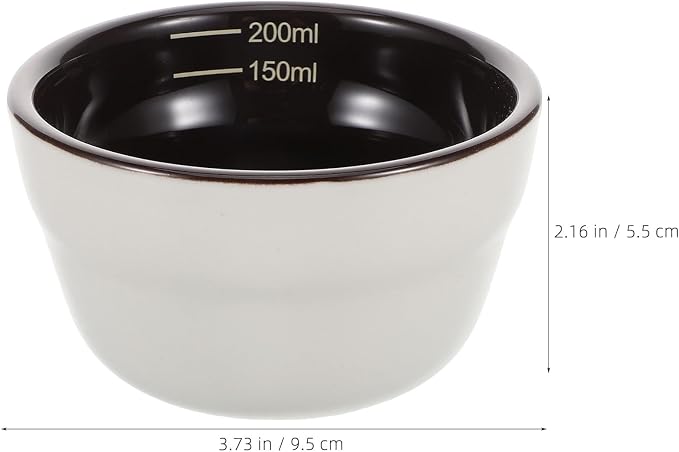 2pcs Ceramic Coffee Tasting Bowl, 150ml/200ml Graduated Inner Measure - Image 2