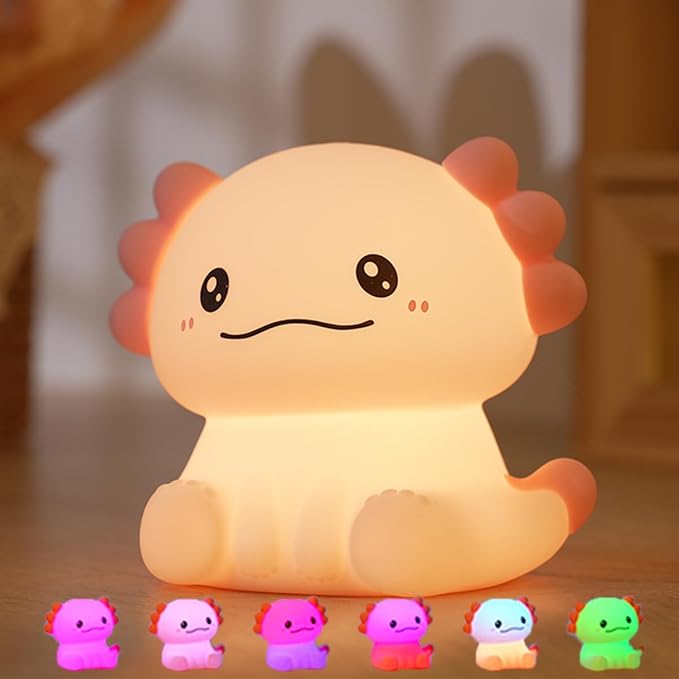 Axolotl Cute Night Light, Axolotl Lamp by LMFUEN