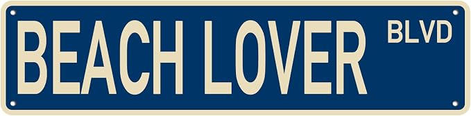 Vintage Tin Sign Beach Lover Blvd Sign Street Sign Retro Metal Sign by Unknown