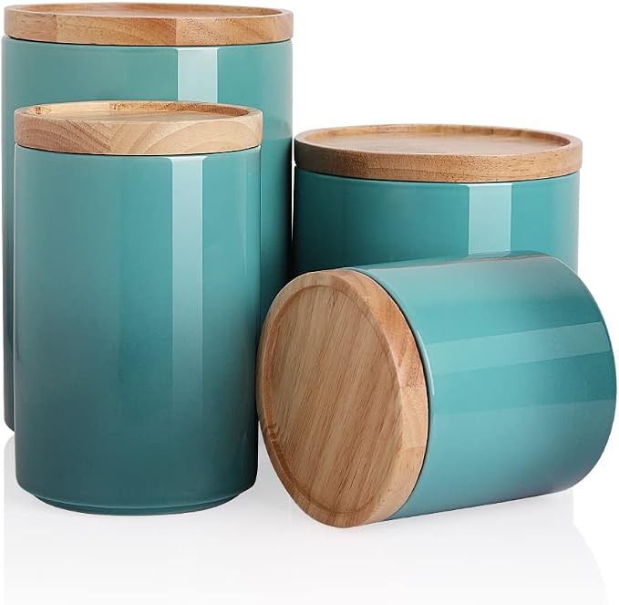 Sweejar Kitchen Canisters Ceramic Food Storage Jar Set, Stackable Containers by Sweejarco1949
