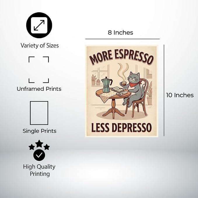 Lawrence Williams Designs Coffee Cat Poster - Image 2