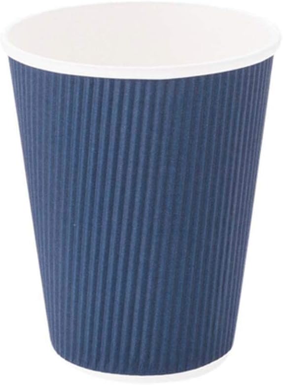 Restaurantware Ripple Wall Coffee Cups 25 Count 12 Ounce Insulated Midnight - Image 5