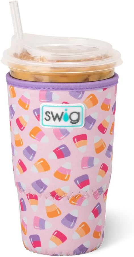 Swig Life Large Iced Cup Coolie, Halloween 22oz Iced Coffee Cup Insulator Sleeve by SwigLife