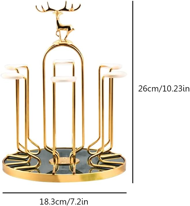 Rotating Bottle Drying Rack, Light Luxury Non-Slip Glass Cup Drying Holder - Image 2