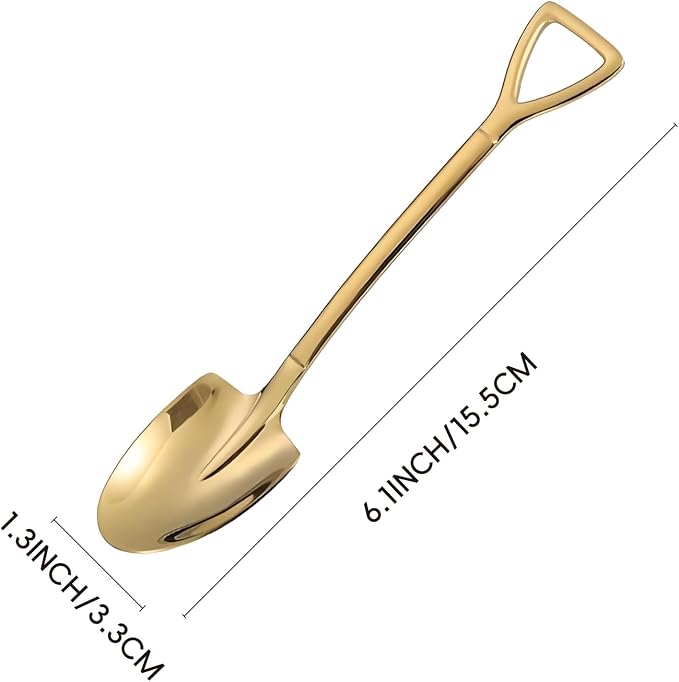 4 Pack gold Shovel Shape Demitasse Espresso Spoons, which can be used - Image 2