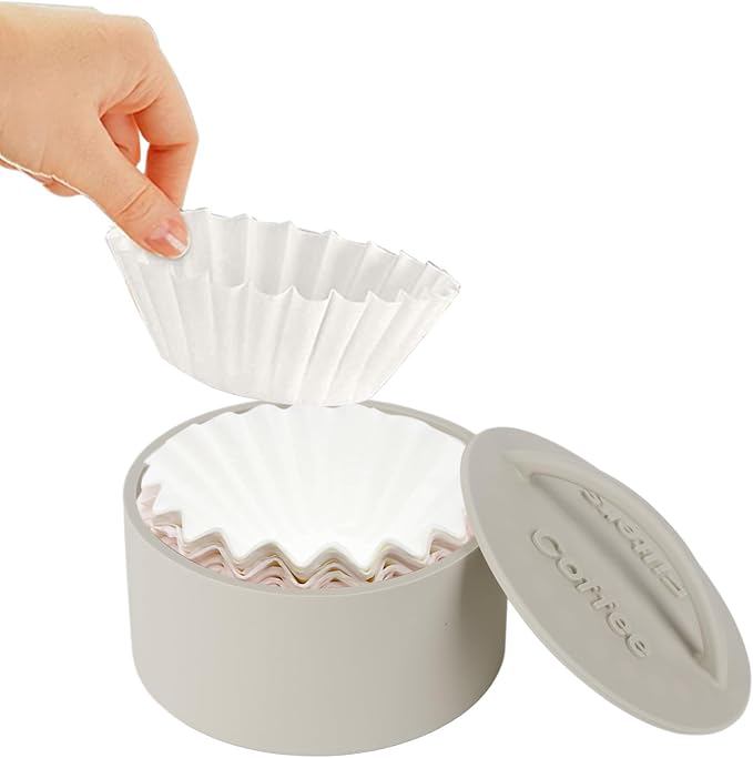 Round Reusable Coffee Filter Holder, Coffee Filter Storage Container Basket by ZJchao