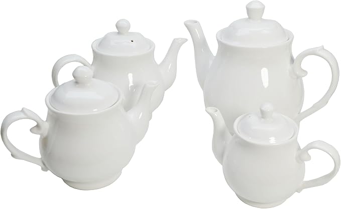 White Porcelain Teapot, Large Chinese Lotus Tea Pot Coffee Tea Water Pot - Image 6