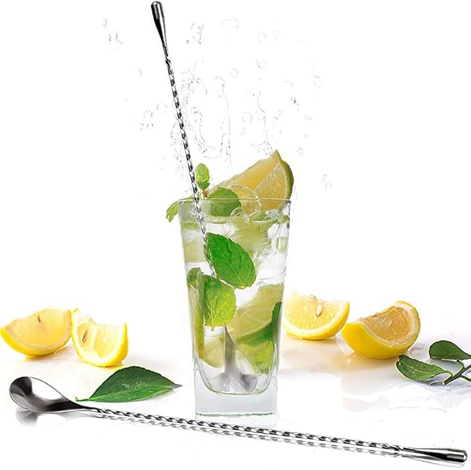 GSHLLO 2 Pcs 30cm Stainless Steel Cocktail Spoon - Image 4