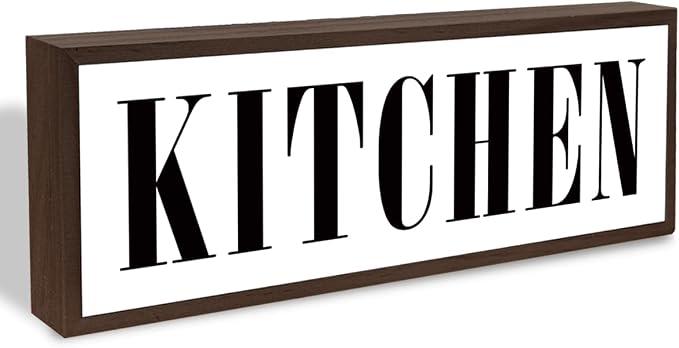 Kitchen Sign, Decorative Framed Wooden Box Sign, Kitchen Decor by BQL