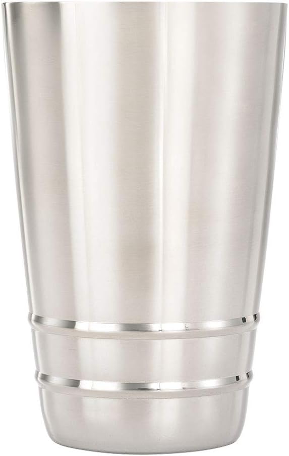 Barfly Cocktail Tin, Small 18 oz, Stainless Steel w/embossed ribs by BarflybyMercer