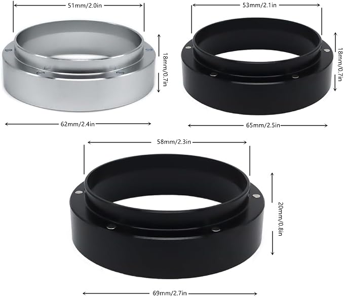 1pc Espresso Dosing Funnel 51/53/58mm Coffee Dosing Ring Aluminum Espresso - Image 2