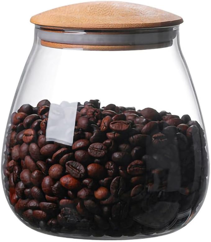 WAIT FLY Mushroom Shape Borosilicate Glass Coffee Bean Storage Container by WAIT+FLY