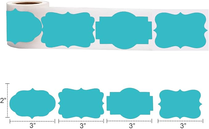 SALEMAR 2" x 3" Cyan Blue Sticker Labels - Image 2