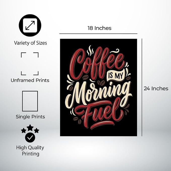 Lawrence Williams Designs Coffee Is My Morning Fuel Poster - Image 2
