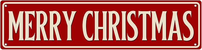 Vintage Tin Sign Merry Christmas Sign Street Sign Retro Metal Sign by Unknown