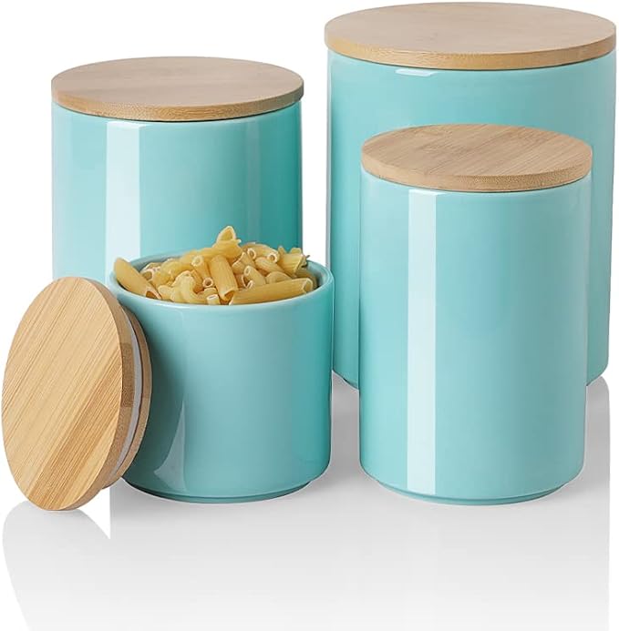 Sweejar Kitchen Canisters Ceramic Food Storage Jar Set, Stackable Containers by Sweejarco1949