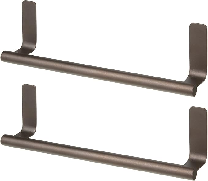 mDesign Steel Wall-Mounted Towel Rack Storage Holder - Image 6