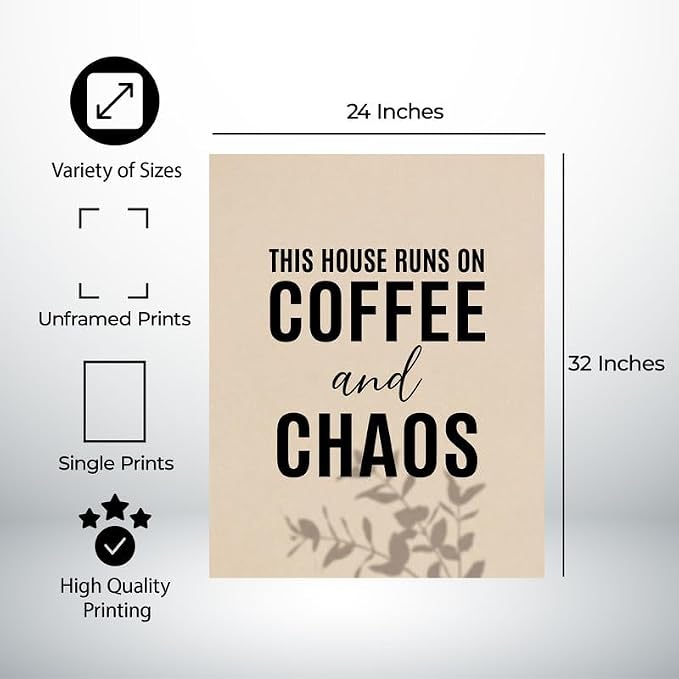 Lawrence Williams Designs This House Runs on Coffee and Chaos Poster - Image 2
