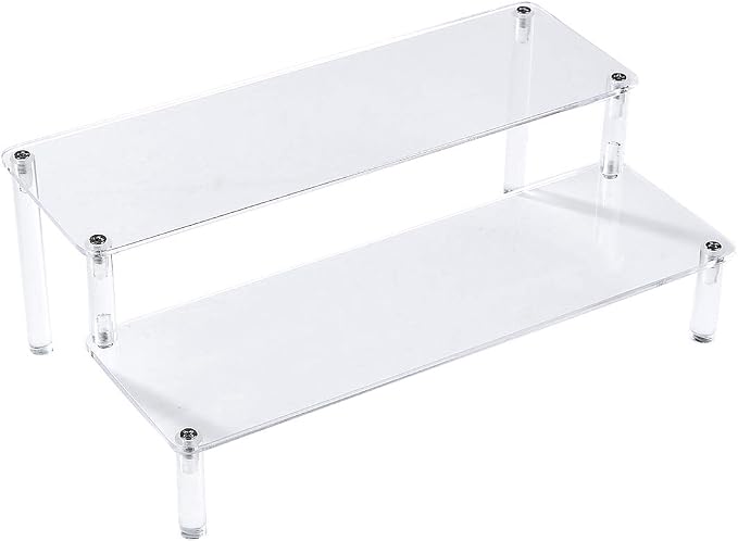 BYCY Acrylic Clear 2-Tier Riser Display Shelf by BYCY