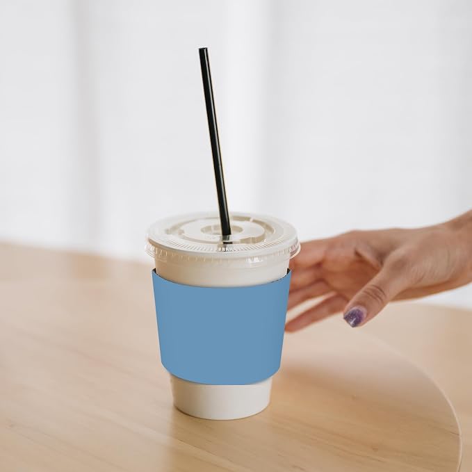 Whaline 100 Pcs Summer Dusty Blue Coffee Cup Sleeves 4 Gradient Blue Colors - Image 5