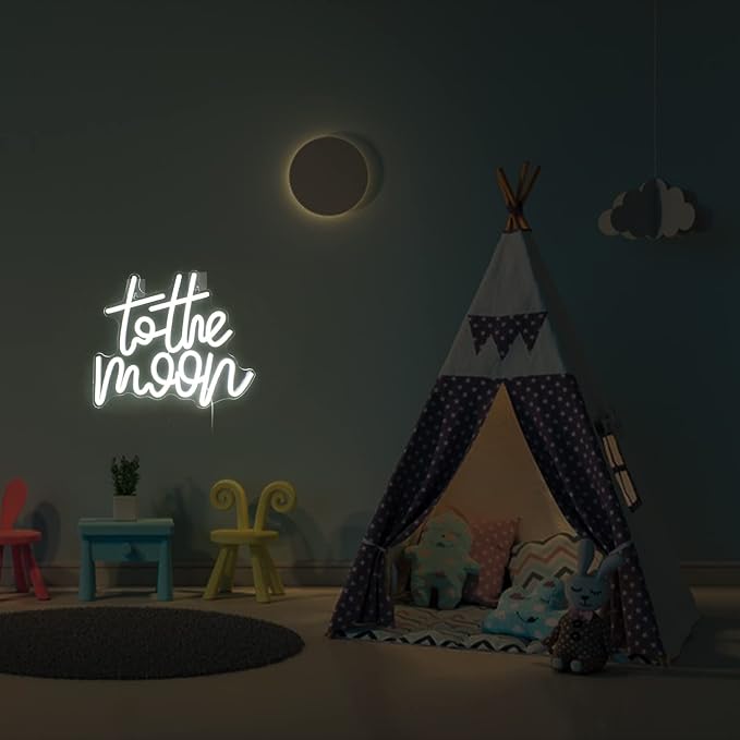 Looklight To The Moon Neon Sign Letters Led Signs White Neon Lights - Image 4
