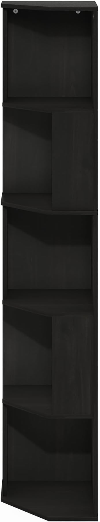 Furinno ECON Corner Shelf, 5-Tier Corner Book Shelf, Standing Storage Shelves - Image 7