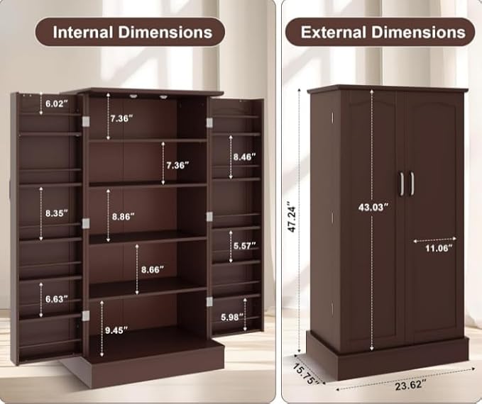 kepptory 47" Freestanding Kitchen Pantry Cabinet - Image 3