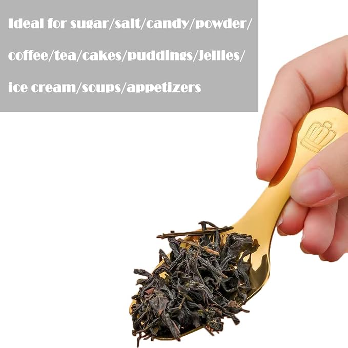 Dessert Spoon Stainless Steel Salt Spoon Short Handle Spoons Coffee Scoop Mini - Image 4