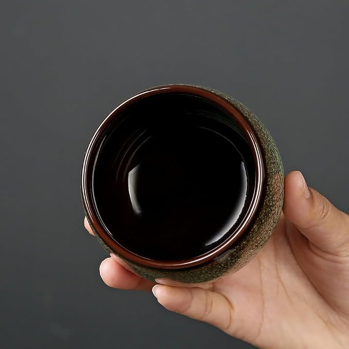 Gradient Crackle Glaze Ceramic Espresso Cups, 6.08oz/180ml Small Demitasse - Image 6