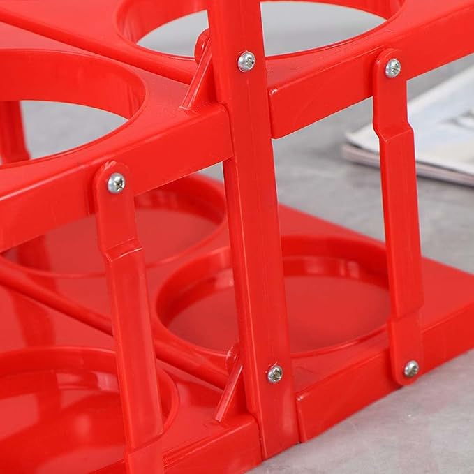 Portable Plastic Drink Carrier, Reusable Red Beer Bottle Coffee Cup Holder - Image 4