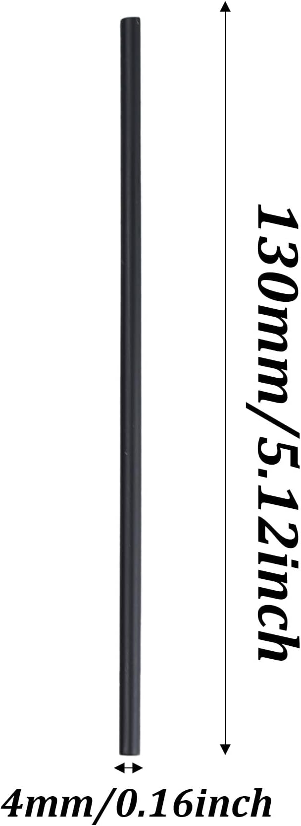 100PCS 5.12 Inch Black Disposable Plastic Drinking Straws, Straight Cocktail - Image 2
