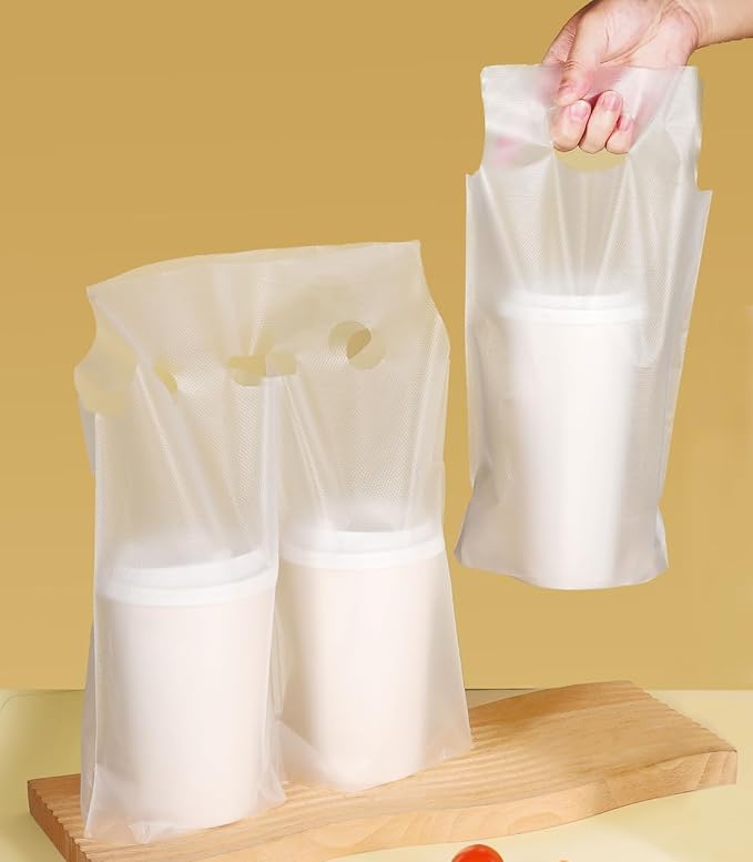 Elyfree 200 Pcs Drink Carrier for Delivery, Portable Take Out Bags by Elyfree-Qualityisourlife