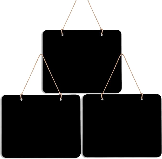 3Pcs Hanging Chalkboard Signs, 8x10 Inch Erasable Message Board Sign by Unknown