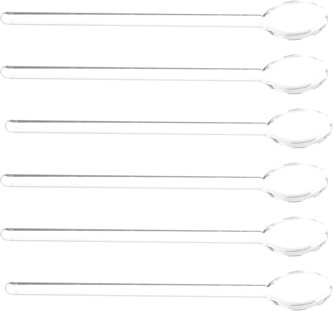 STOBAZA 6Pcs Borosilicate Glass Stirring Spoons Long Handle Glass Spoon Set - Image 7