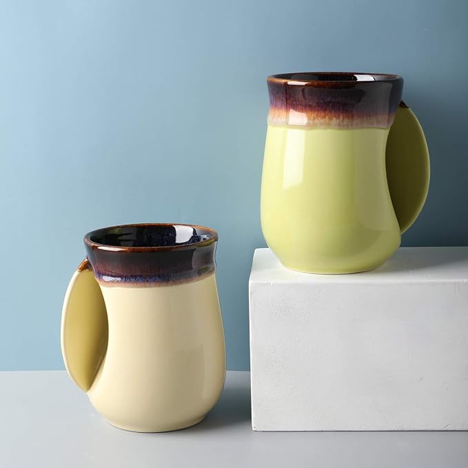 Selamica Porcelain 18oz Novelty Right-handed Handwarmer Mug, - Image 6