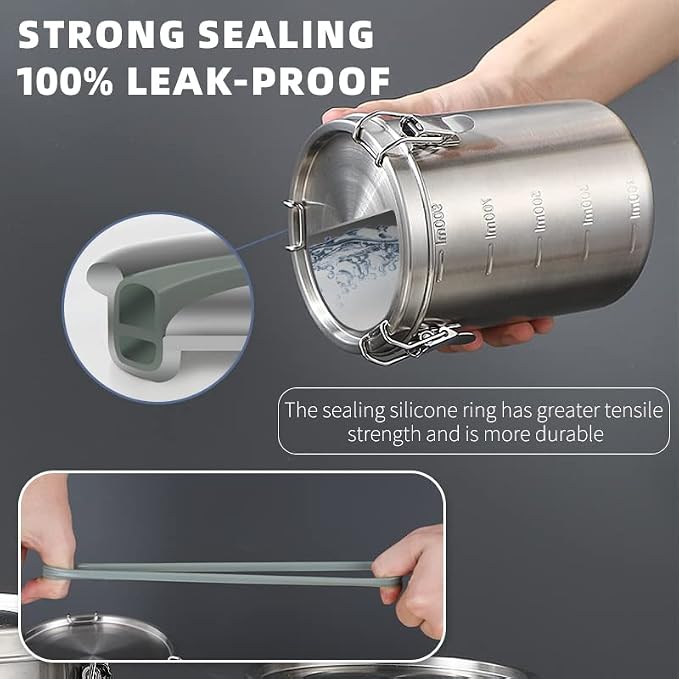 Tanjiae Stainless Steel Coffee Canister | 100% Airtight Metal Food Storage - Image 8