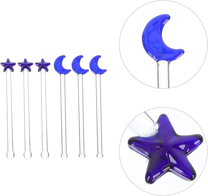 6Pcs Creative Stirring Sticks Moon Star Shaped Drink Stirrers - Image 9
