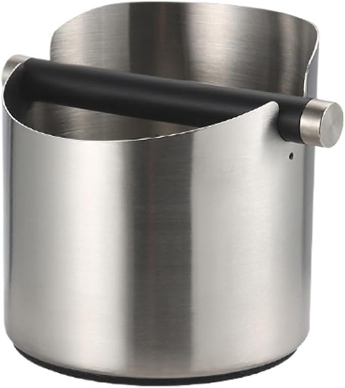 Small Round Stainless Steel Espresso Knock Box by Unknown