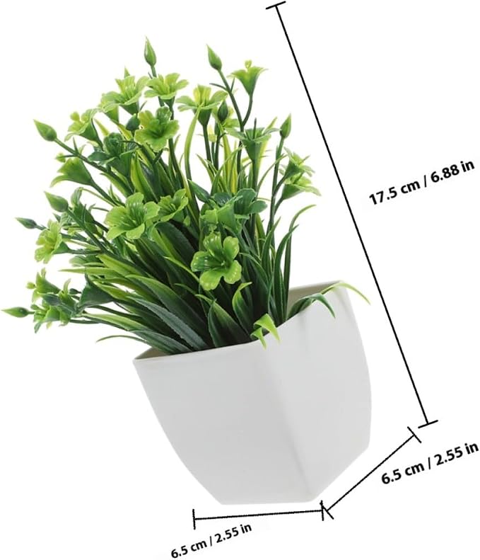 PRETYZOOM 3pcs Small Artificial Potted Plants Faux Greenery Set - Image 2