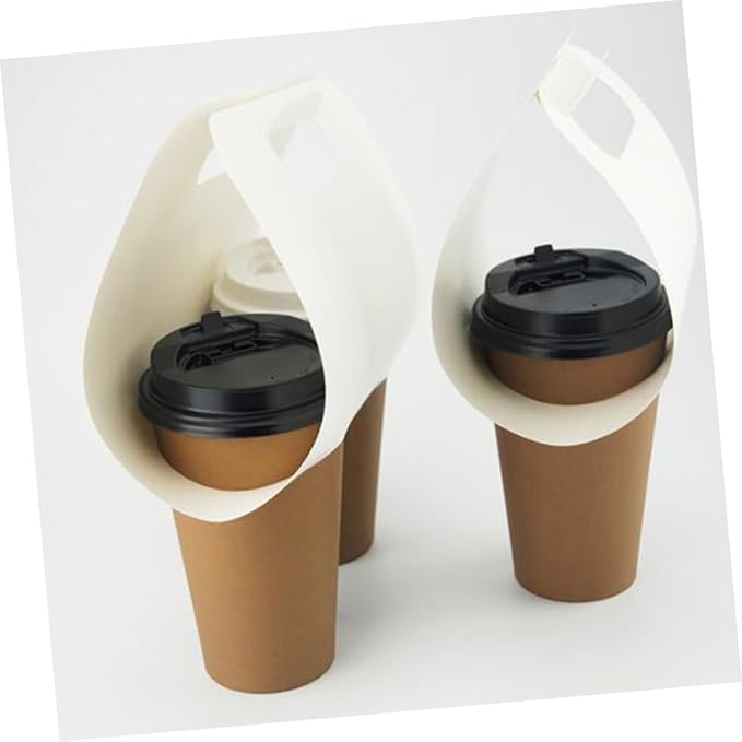 Alipis 20pcs Disposable Drink Carrier Tray White Paper Cup Holder - Image 6