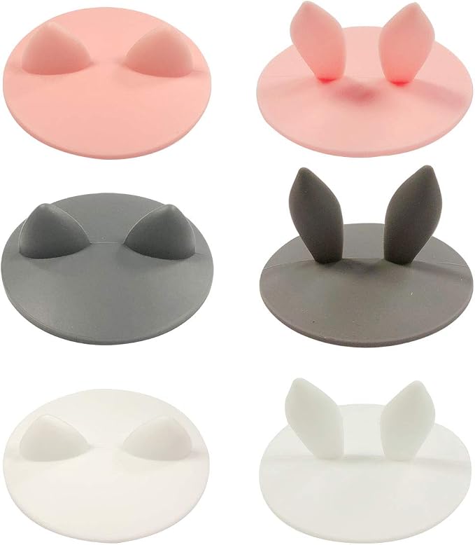 Wrapables® Animal Ears Silicon Cup Lids, Anti-Dust Airtight Mug Covers by Wrapables