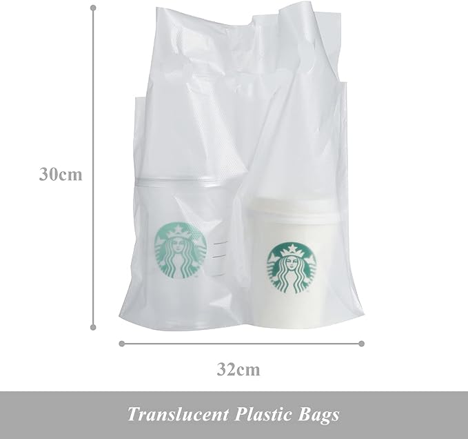 100 Pack Clear Plastic Bags 2 Cup Beverage Carrier Drink Holder up to 32oz - Image 4