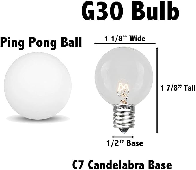 25 Foot G30 Outdoor Patio String Lights - Image 7