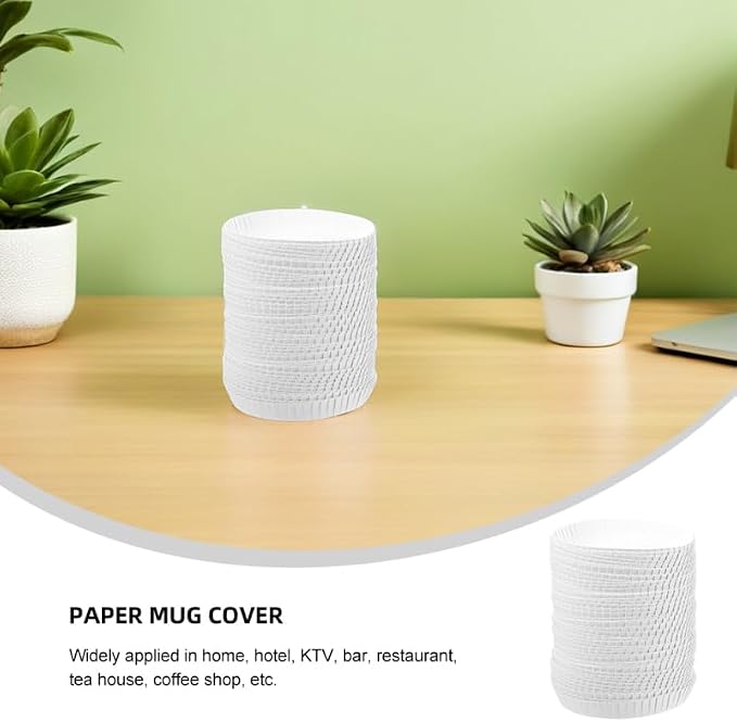 Baluue 100Pcs Disposable Paper Cup Covers 2.55 Inch Hot Cup Lids Drinking Lids - Image 7
