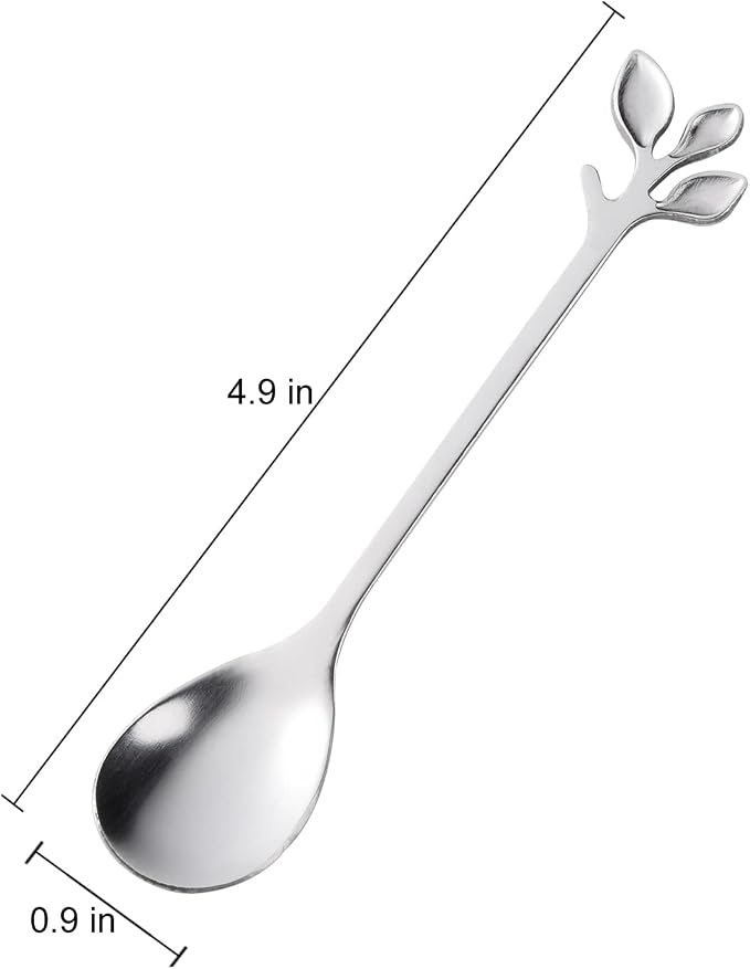dcieiosul Silver Stainless Steel Mini Coffee Espresso Spoon, Tableware Flatware - Image 2