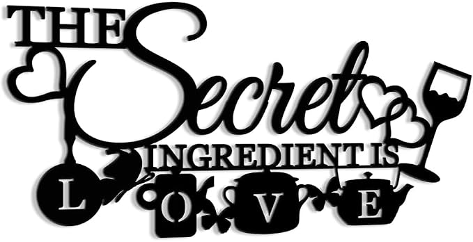 XORT The Secret Ingredient is Love Metal Wall Art Sign, Farmhouse Dining Room - Image 7