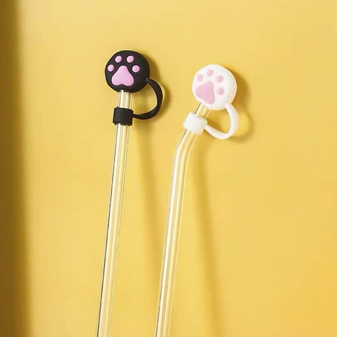 Silicone 2PCS Straw Tips Cover Reusable Drinking Straw Tips Lids/Plugs Anti-dust - Image 2