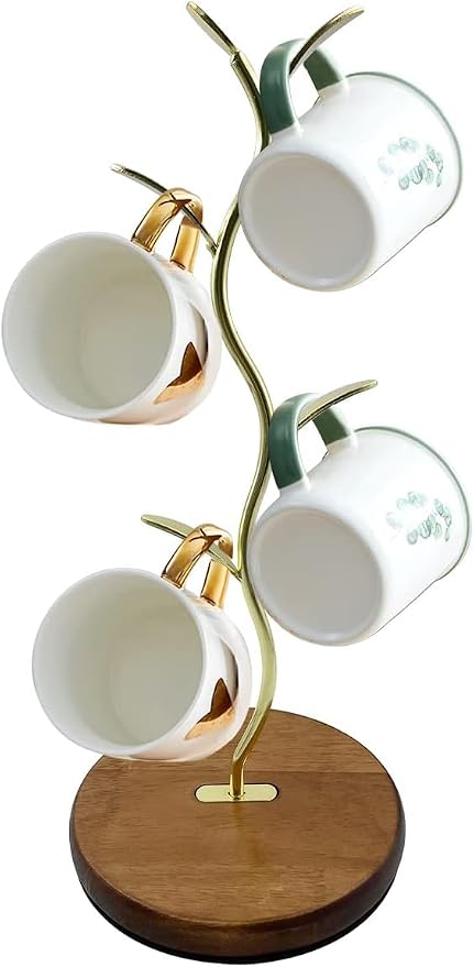 Mi hogar Leaf-Shaped Mug Tree Stand by Mi+hogar