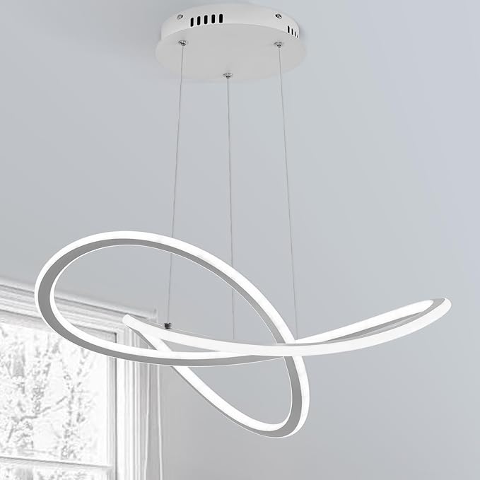 Modern LED Pendant Light Fixture Irregular Ring LED Chandelier Dimmable by AfirstcghtLightingFixtures