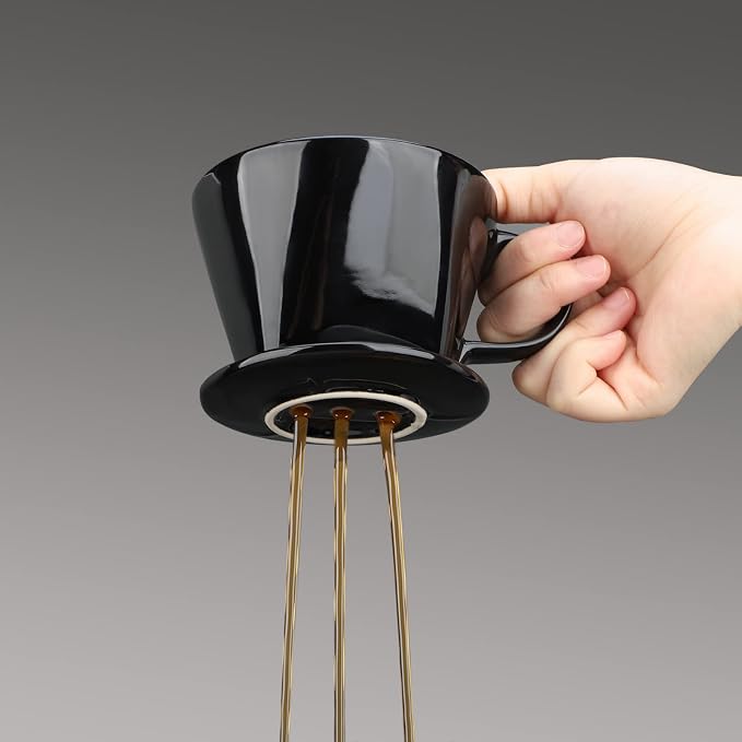 Segarty #2 Pour Over Coffee Maker, Single Cup Black Ceramic Coffee Dripper - Image 5